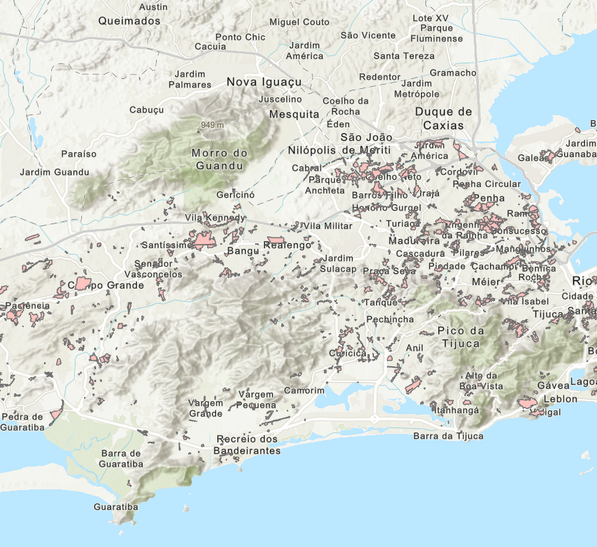 Comunidades em Macrobacias e Microbacias - Rio de Janeiro (RJ)
