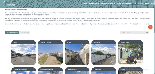 Assentamentos Populares - Campina Grande e João Pessoa (PB)